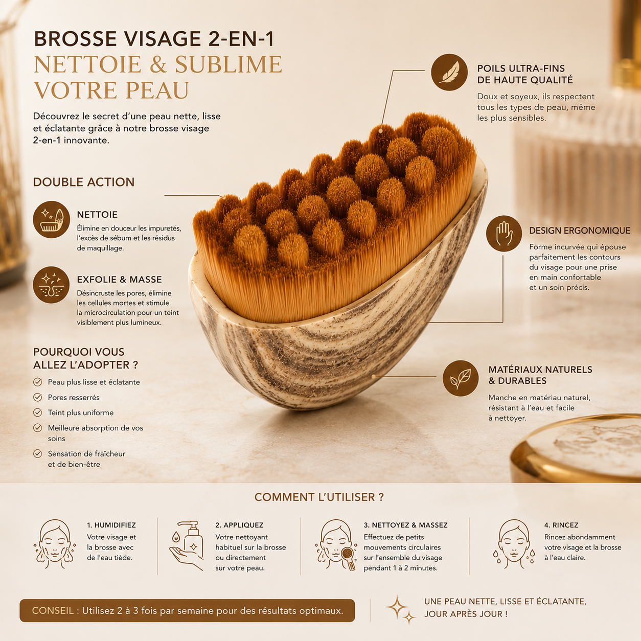 Brosse de massage lymphatique
